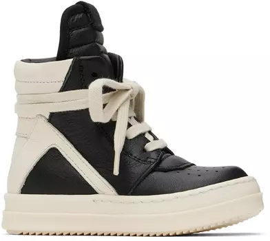 Черные и кремовые кроссовки Baby Geobasket Rick Owens