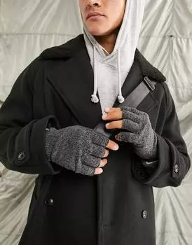 Черные и серые перчатки без пальцев ASOS DESIGN