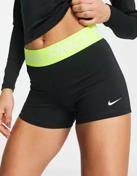 Черные и желтые шорты Nike Pro Training 3 дюйма Nike Training
