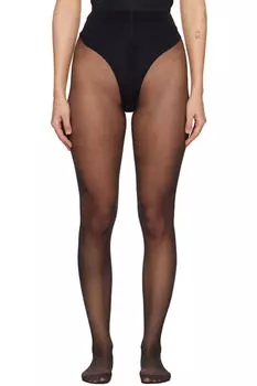 Черные индивидуальные колготки 10 со швом сзади Wolford