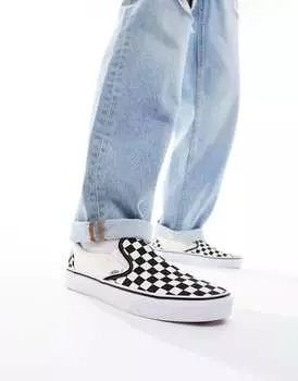 Черные кеды в шахматную клетку Vans Slip-On