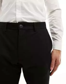 Черные классические брюки из джерси приталенного кроя Jack & Jones Premium