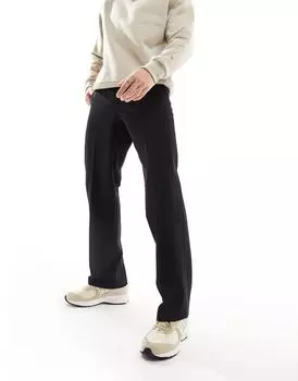 Черные классические брюки широкого кроя ASOS DESIGN