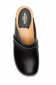 Черные классические сабо на каблуке без шнуровки Swedish Hasbeens, черный