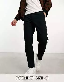 Черные классические жесткие брюки чинос ASOS DESIGN