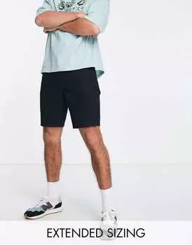 Черные классические жесткие джинсовые шорты стандартной длины ASOS DESIGN