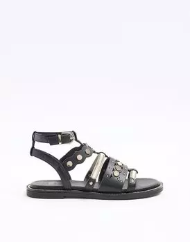Черные кольчужные гладиаторы River Island с фестонами