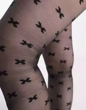 Черные колготки с принтом X и плотностью 30 ден ASOS DESIGN Curve