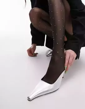 Черные колготки со стразами Topshop