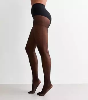 Черные колготки в горошек New Look, черный