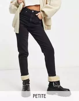 Черные комфортные джинсы для мамы Bershka Petite