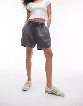 Черные короткие спортивные шорты Topshop