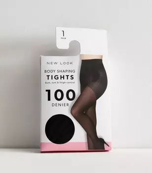 Черные корректирующие фигуру колготки премиум-класса плотностью 100 ден New Look, черный