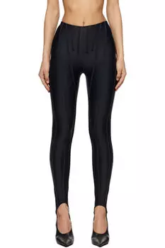 Черные корсетные леггинсы Mugler