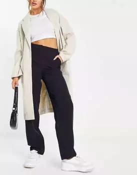 Черные костюмные брюки с завышенной талией Vila