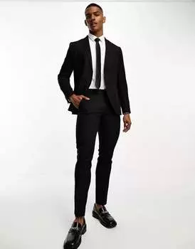 Черные костюмные брюки узкого кроя Jack & Jones