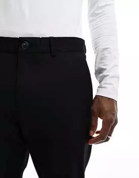 Черные костюмные брюки узкого кроя Selected Homme