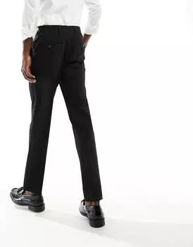 Черные костюмные брюки узкого кроя Selected Homme