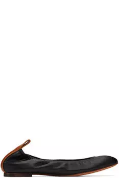 Черные кожаные балетки Lanvin
