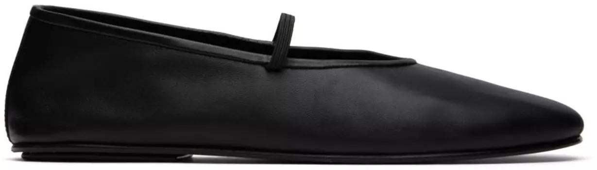 Черные кожаные балетки The Row
