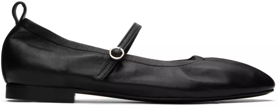 Черные кожаные балетки Youth