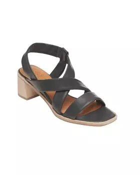 Черные кожаные босоножки на каблуке Jade COCLICO
