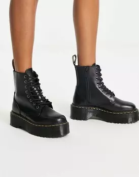 Черные кожаные ботинки на платформе Dr Martens Jadon