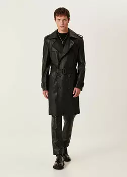 Черные кожаные брюки Academia