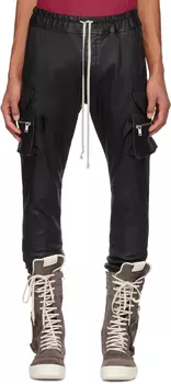 Черные кожаные брюки карго Mastodon Rick Owens