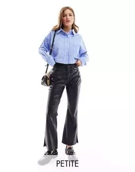 Черные кожаные брюки-клеш Vero Moda