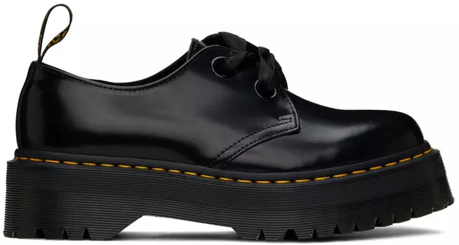 Черные кожаные дерби на платформе Holly Dr. Martens