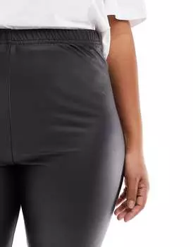 Черные кожаные леггинсы ASOS DESIGN Curve