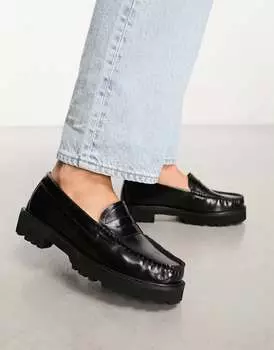 Черные кожаные лоферы Schuh Lionel