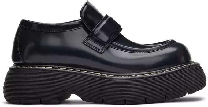 Черные кожаные лоферы Swell Bottega Veneta