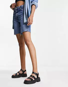 Черные кожаные массивные сандалии schuh Tyla