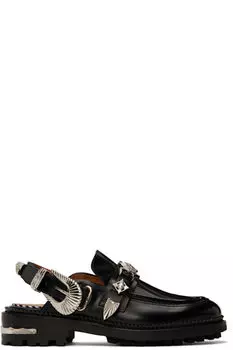 Черные кожаные мокасины Polido с пряжкой Toga Pulla