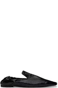 Черные кожаные мокасины с эластичной спинкой TOTEME