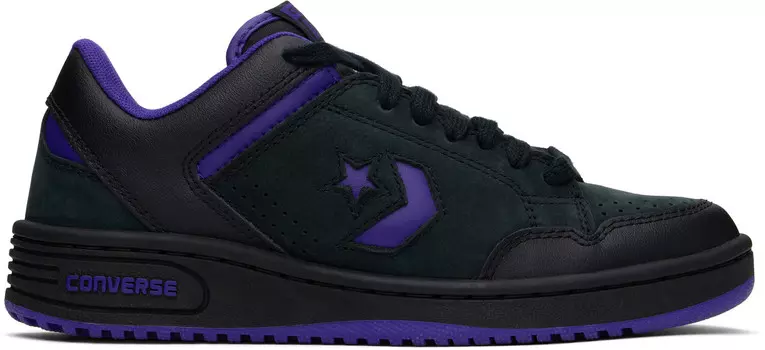 Черные кожаные низкие кеды Weapon Converse
