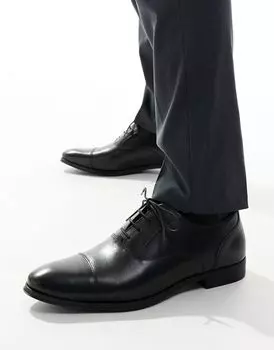 Черные кожаные оксфорды с носком ASOS DESIGN