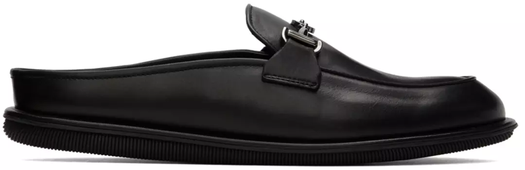 Черные кожаные сабо Giorgio Armani