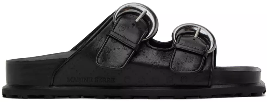 Черные кожаные сандалии Marine Serre