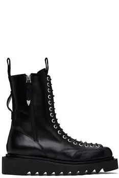 Черные кожаные сапоги Toga Virilis