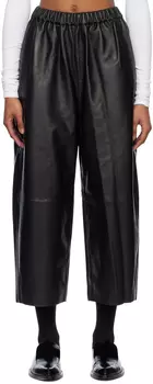 Черные кожаные широкие брюки Teurn Studios