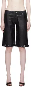 Черные кожаные шорты из глины Miaou