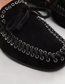 Черные кожаные туфли-лодочки ASOS DESIGN – Merit