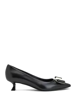 Черные кожаные туфли на каблуке vara Ferragamo