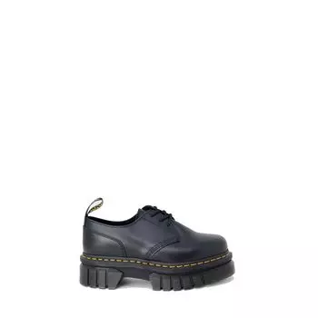 Черные кожаные туфли на плоской подошве Dr. Martens