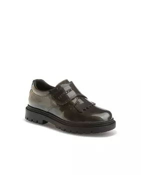 Черные кожаные туфли на шнуровке и блютеры для девочки Pablosky, черный