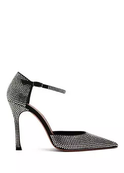 Черные кожаные туфли на высоком каблуке vittoria Amina Muaddi