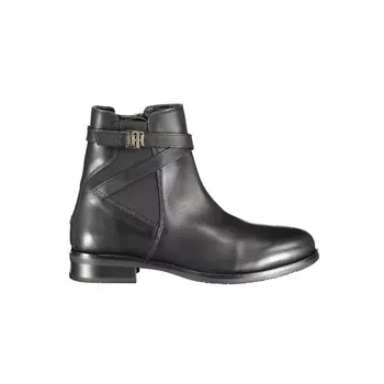 Черные кожаные женские ботинки Tommy Hilfiger